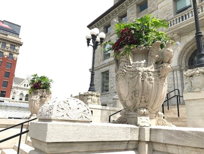 Old Courthouse Urns